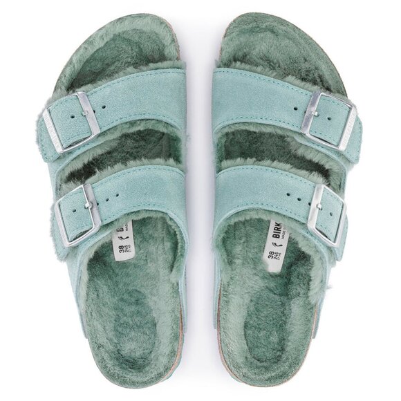 Birkenstock Women's Arizona Shearling Sandal Beryl (GREEN) 40/9 Narrow - Picture 3 of 7